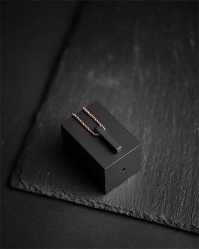 Preview: Bronze Edelstahl Halskette mit einem schwarzen Achatstein - Tantum Bronze Black